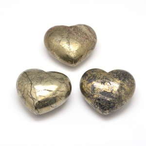 Pyrite Polished Puff Heart (40mm)